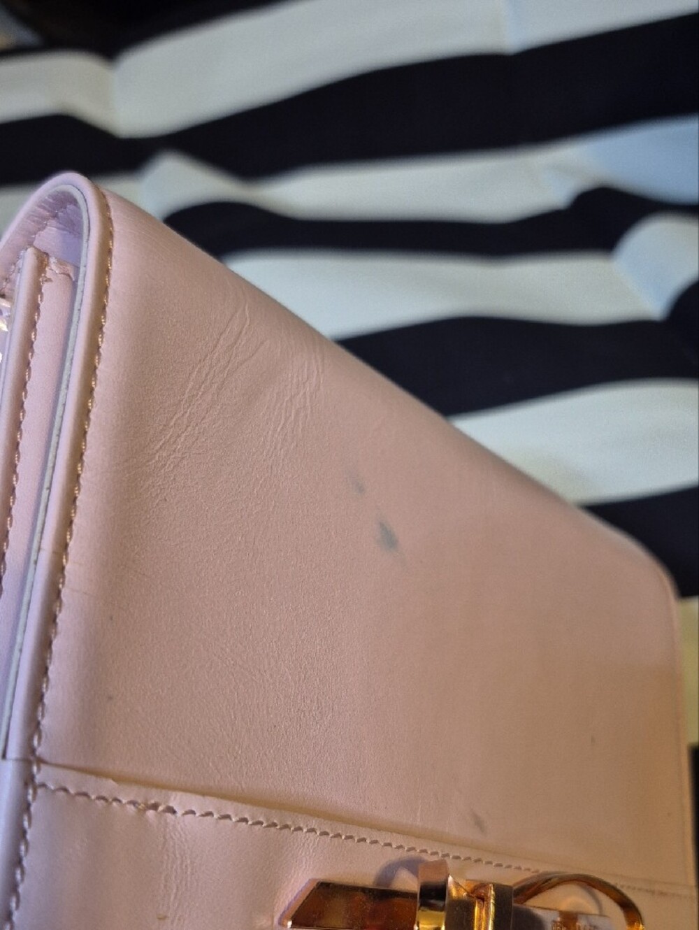 Ted Baker Bubble Gum Pink Clutch with Gold Bow Accent - Picture 5 of 9